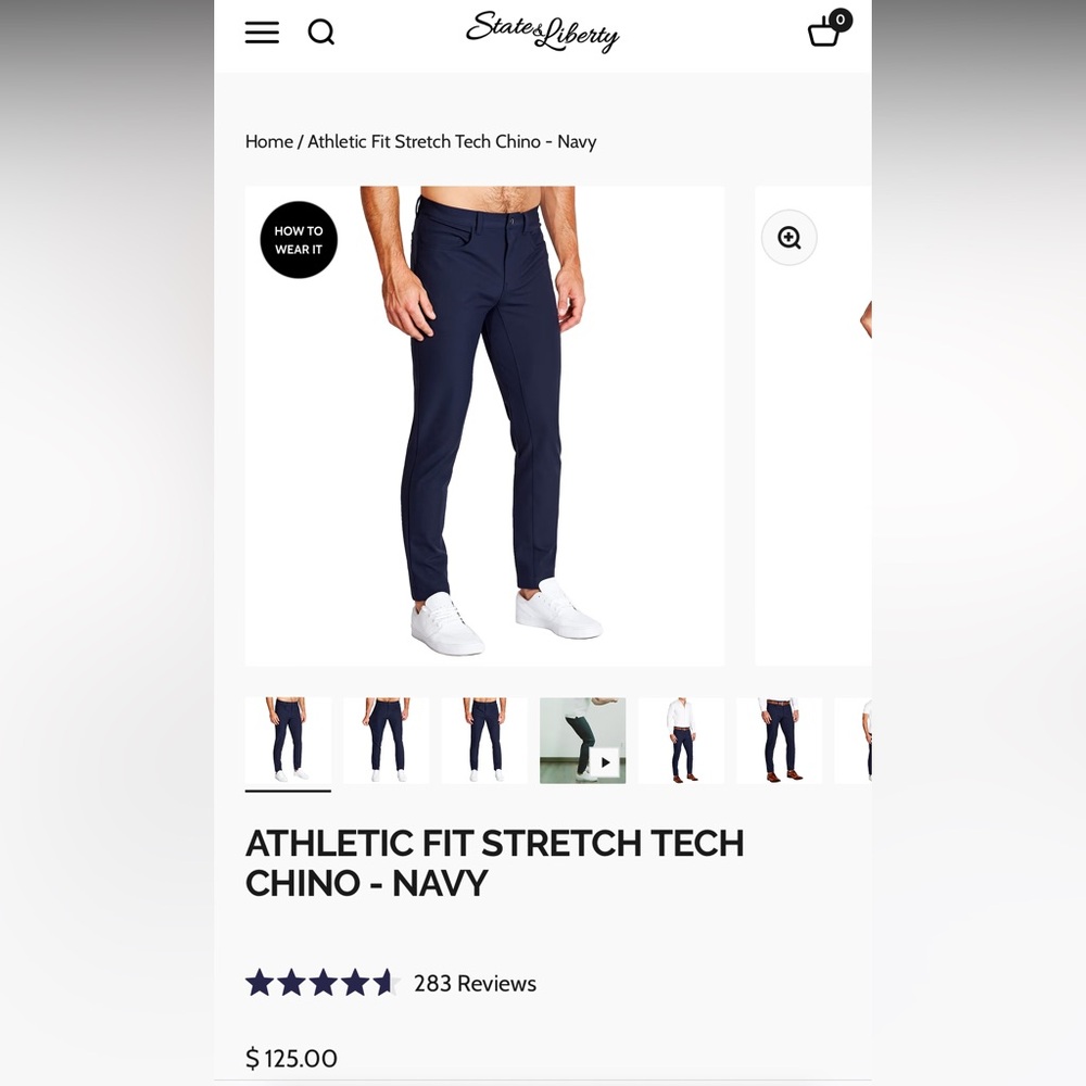 State & Liberty Athletic Fit Stretch Tech Chino - Mens size 30, worn once